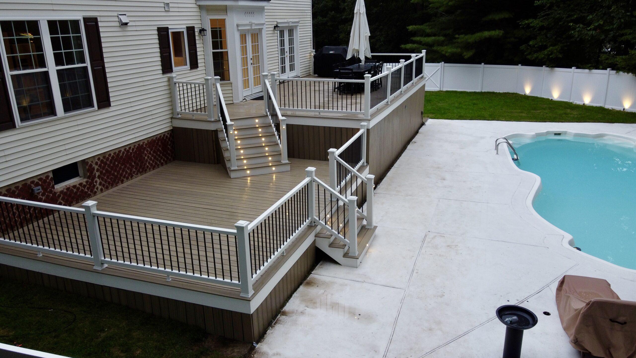 Custom composite deck built by Uprise Construction in New Jersey